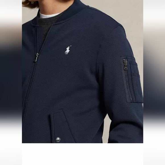 NWT Men's Polo Ralph Lauren Double Knit full zip Bomber Jacket - Picture 3 of 7